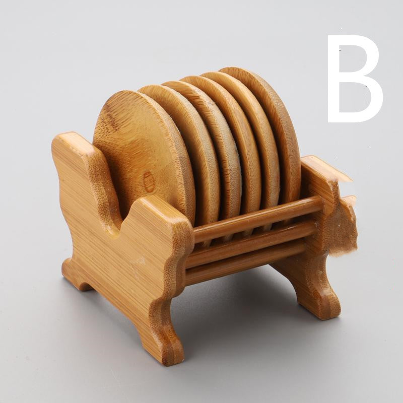 Set Chinese Bamboo Kung Fu Tea Coaster