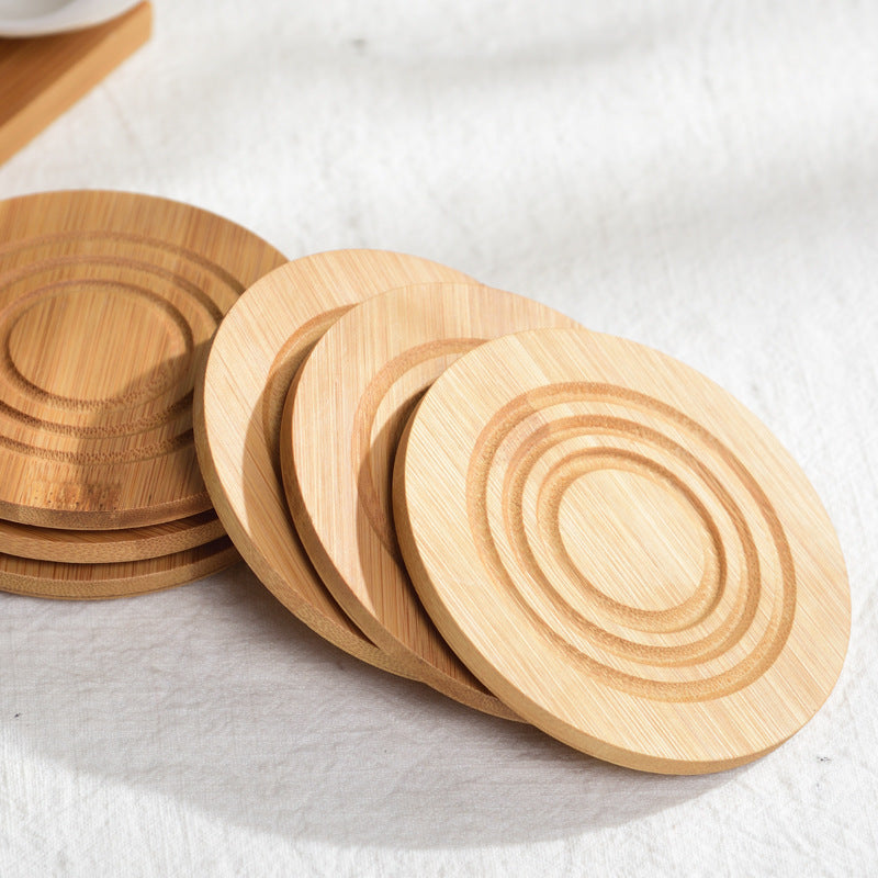 Six-piece Ceramic Cup Set with Holder and Coasters