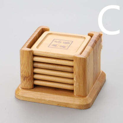 Set Chinese Bamboo Kung Fu Tea Coaster