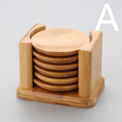 Set Chinese Bamboo Kung Fu Tea Coaster